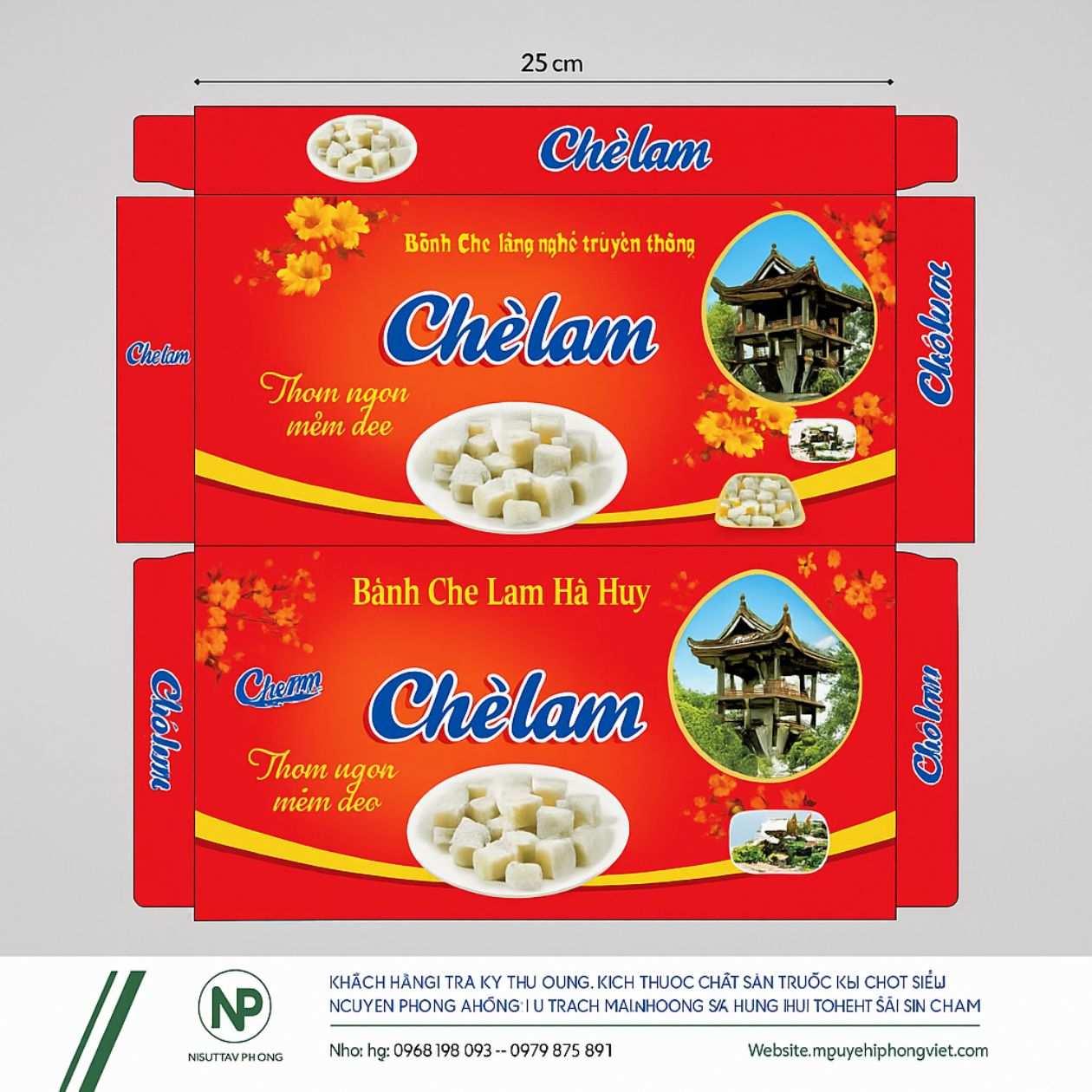 in hộp giấy dựng chè lam